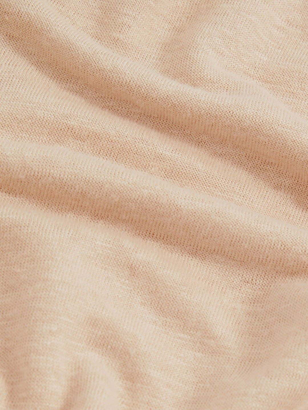 Reiss | Linen Cap-Sleeve T-Shirt in Peach