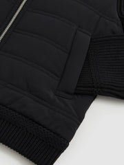 Reiss | 9-13 yrs Hybrid Quilt and Knit Zip Through Jacket in Navy