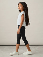 Reiss | 9-13 yrs Three-Quarter Length Leggings in Black