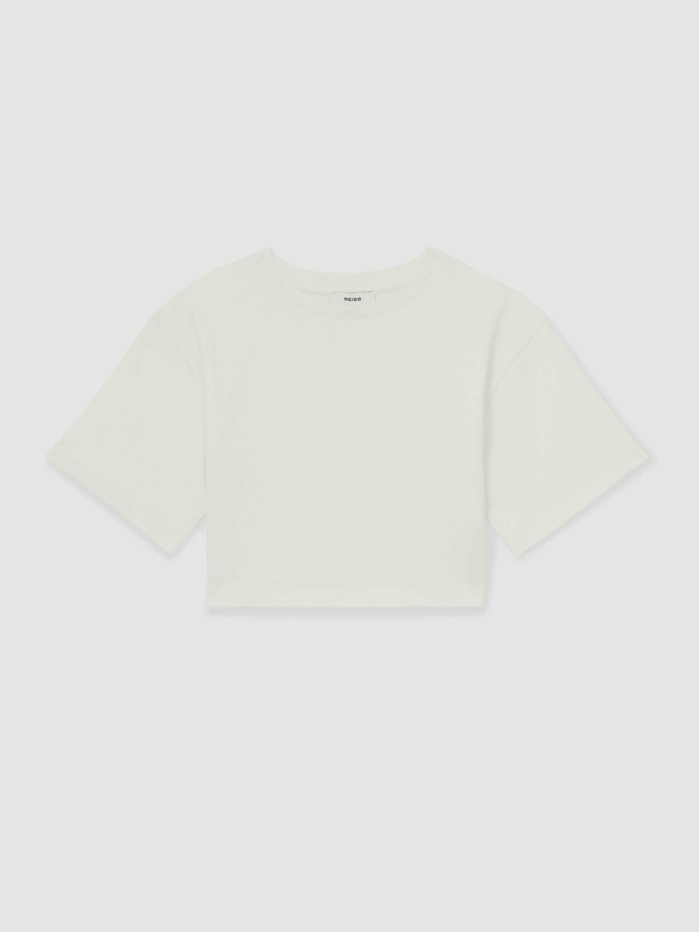 Reiss | 9-13 yrs Oversize Cotton Cropped T-Shirt in Ivory