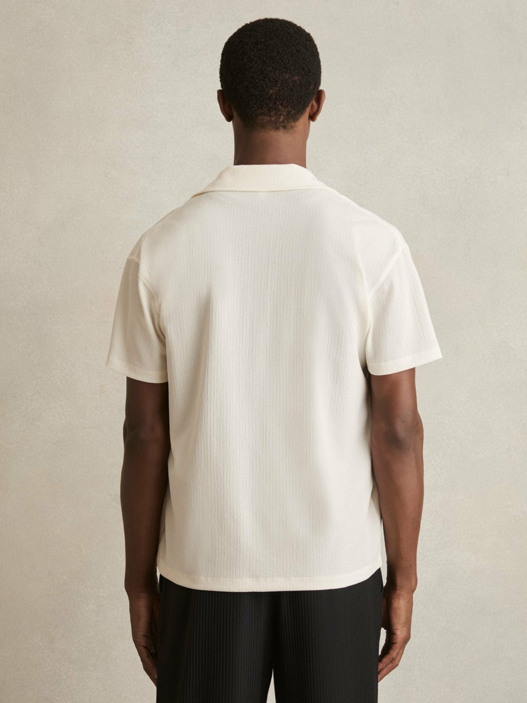 Reiss | Graphic Print Cuban-Collar Shirt in White