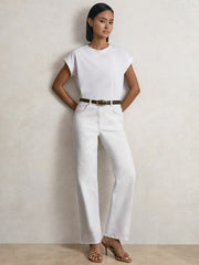 Reiss | Petite Mid-Rise Straight-Leg Jeans in White