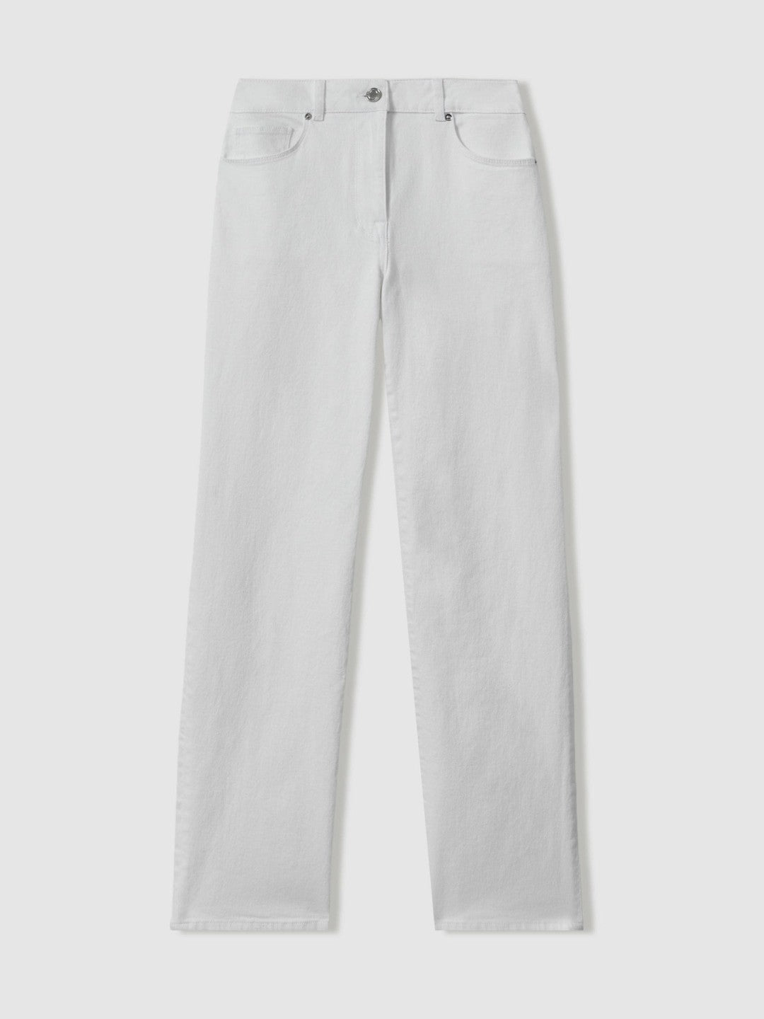 Reiss | Petite Mid-Rise Straight-Leg Jeans in White