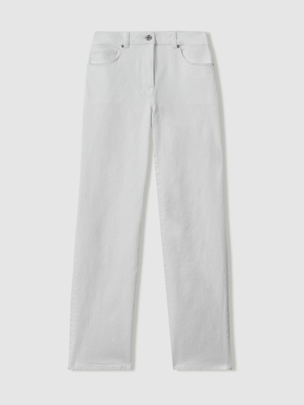 Reiss | Petite Mid-Rise Straight-Leg Jeans in White