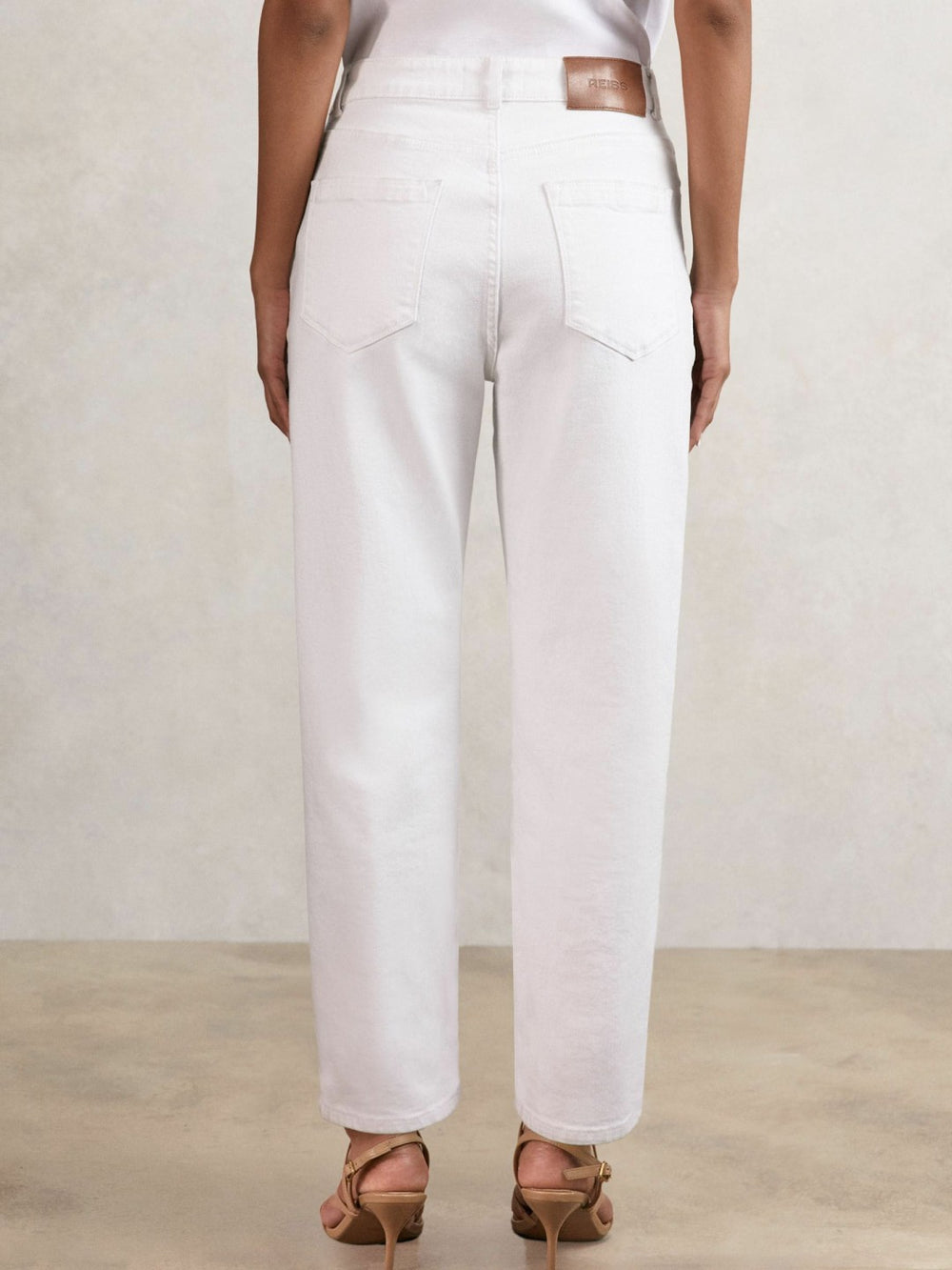Reiss | Petite Mid-Rise Straight-Leg Jeans in White