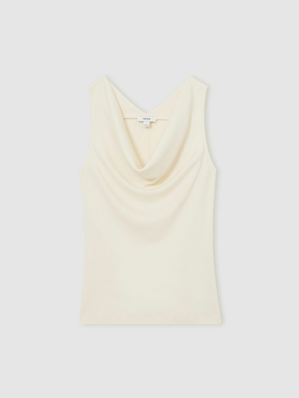 Reiss | Ribbed Cowl-Neck Vest in Ivory