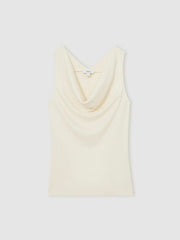 Reiss | Ribbed Cowl-Neck Vest in Ivory