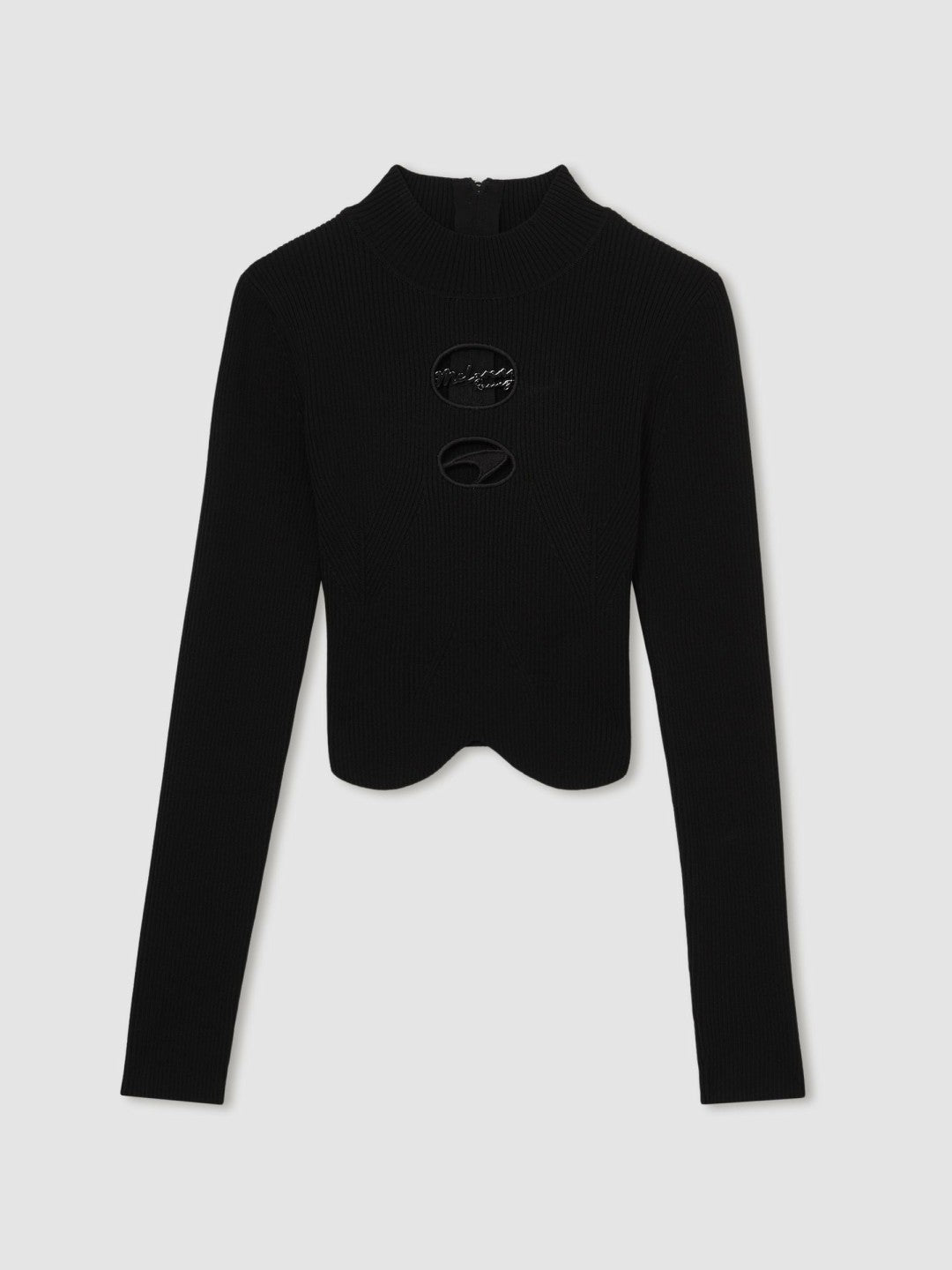 Reiss | McLaren F1 Team Cut-Out Knit Crop Top in Black