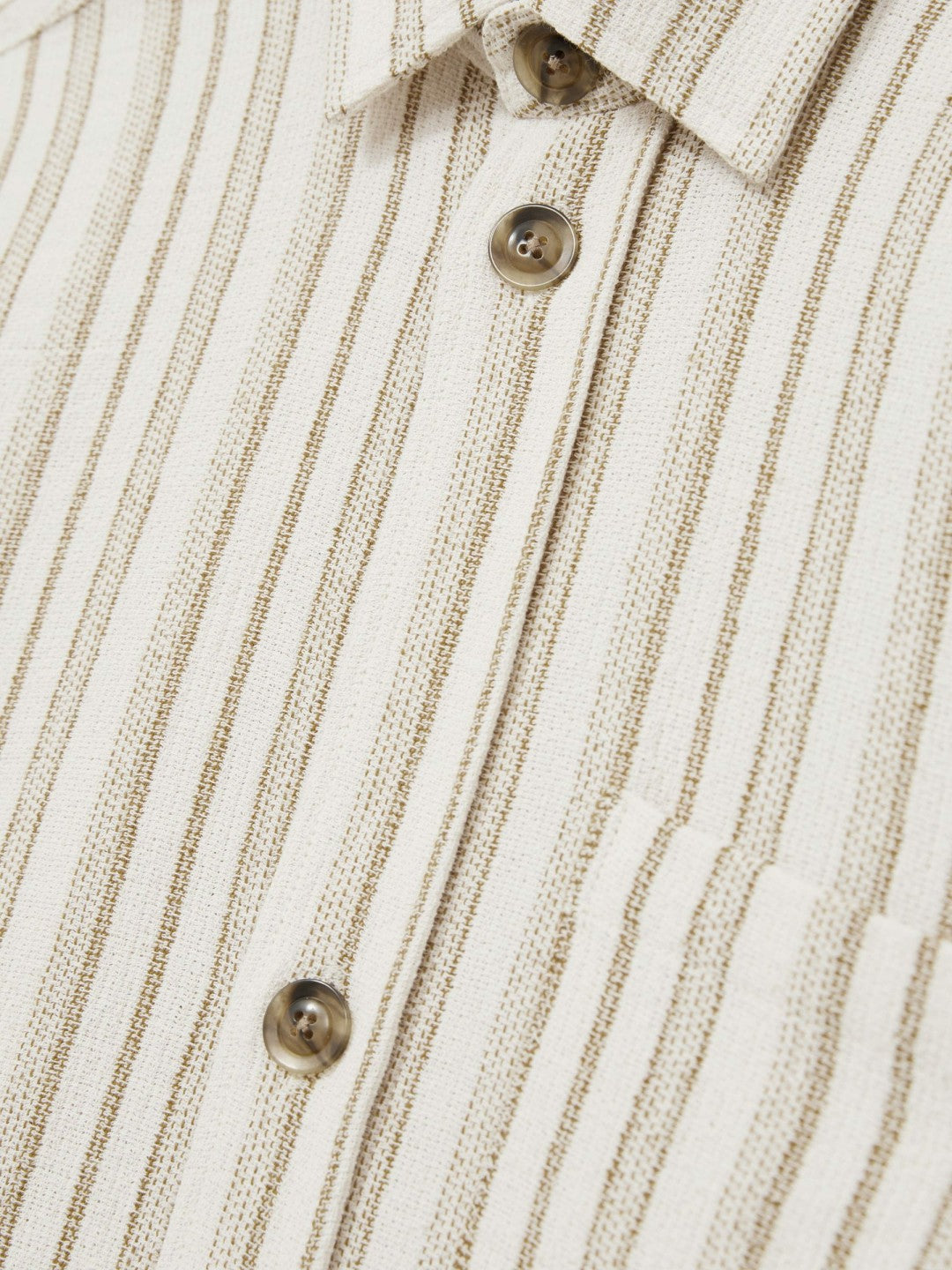 Reiss | Les Deux Cotton-Blend Stripe Overshirt in Ivory