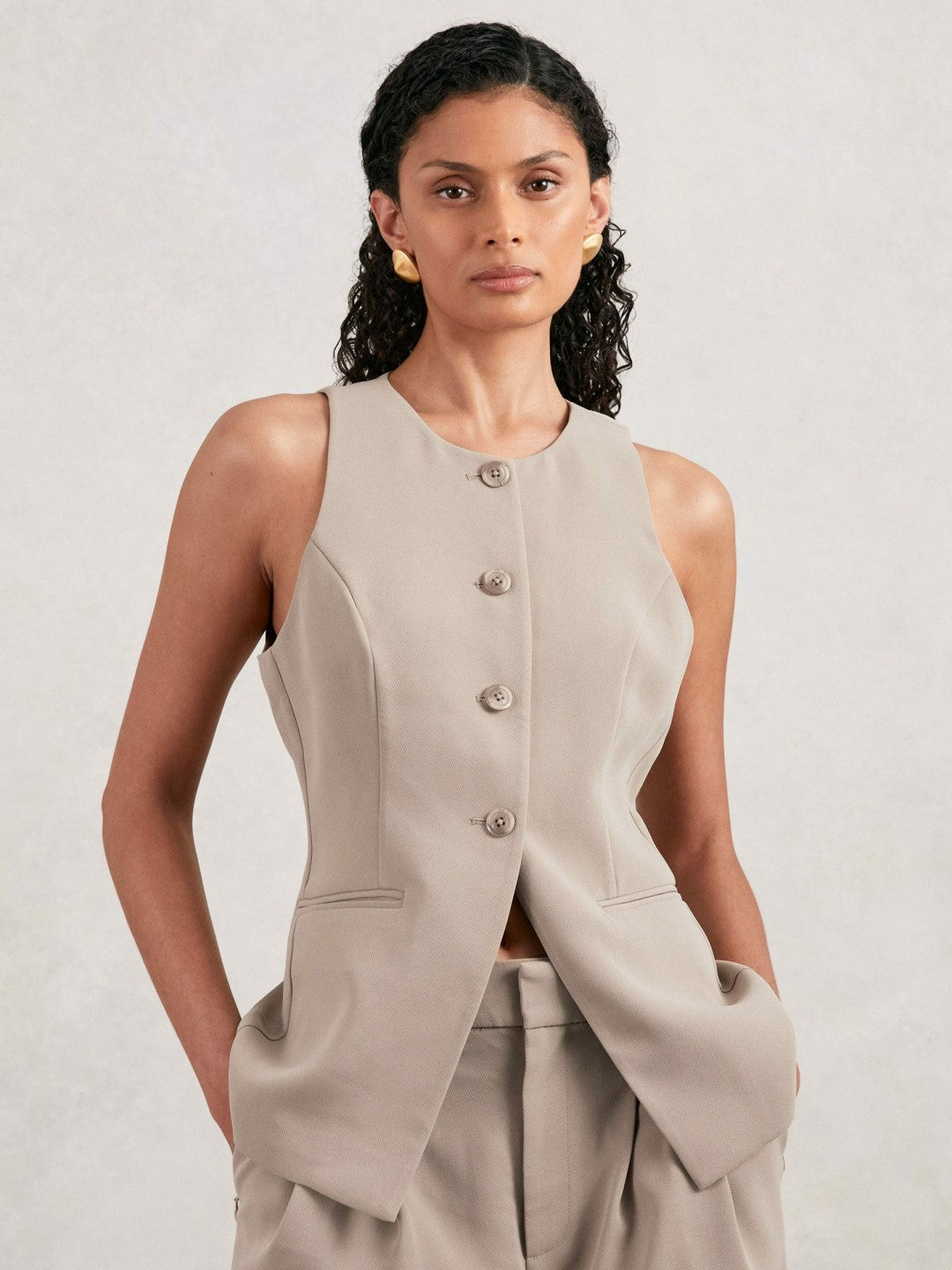 Reiss | Luxe Suiting Vest in Beige