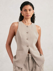 Reiss | Luxe Suiting Vest in Beige