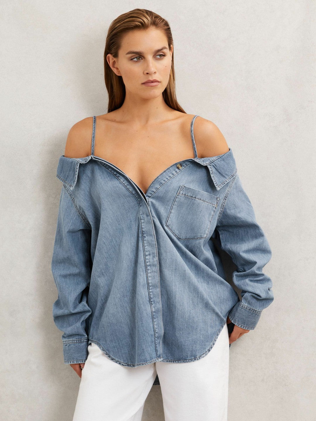 Reiss | 100% Cotton Shirt in Indigo Blue