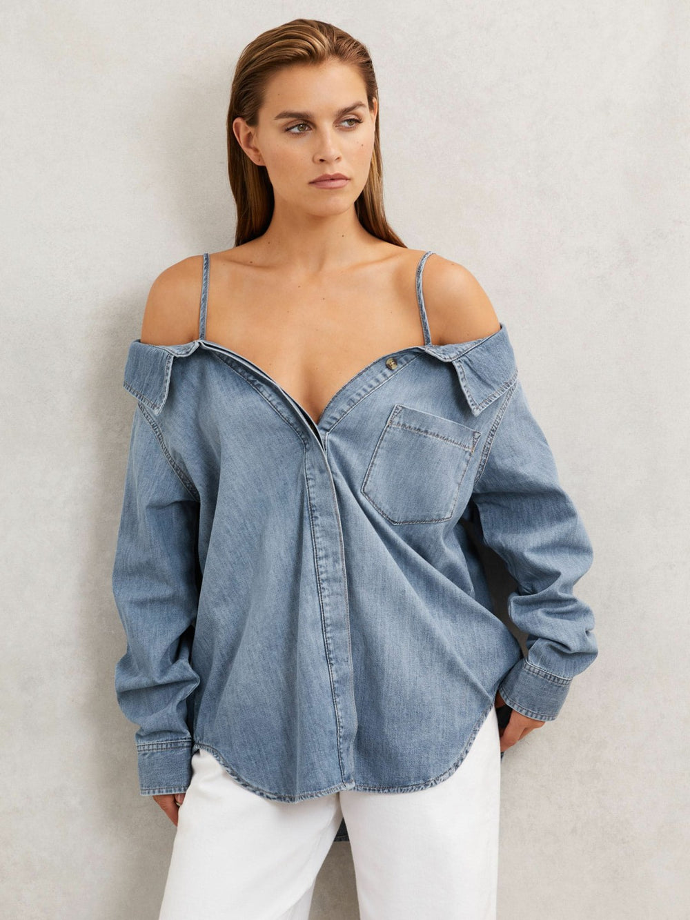 Reiss | 100% Cotton Shirt in Indigo Blue
