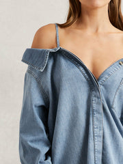 Reiss | 100% Cotton Shirt in Indigo Blue