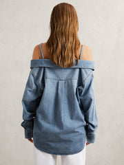 Reiss | 100% Cotton Shirt in Indigo Blue