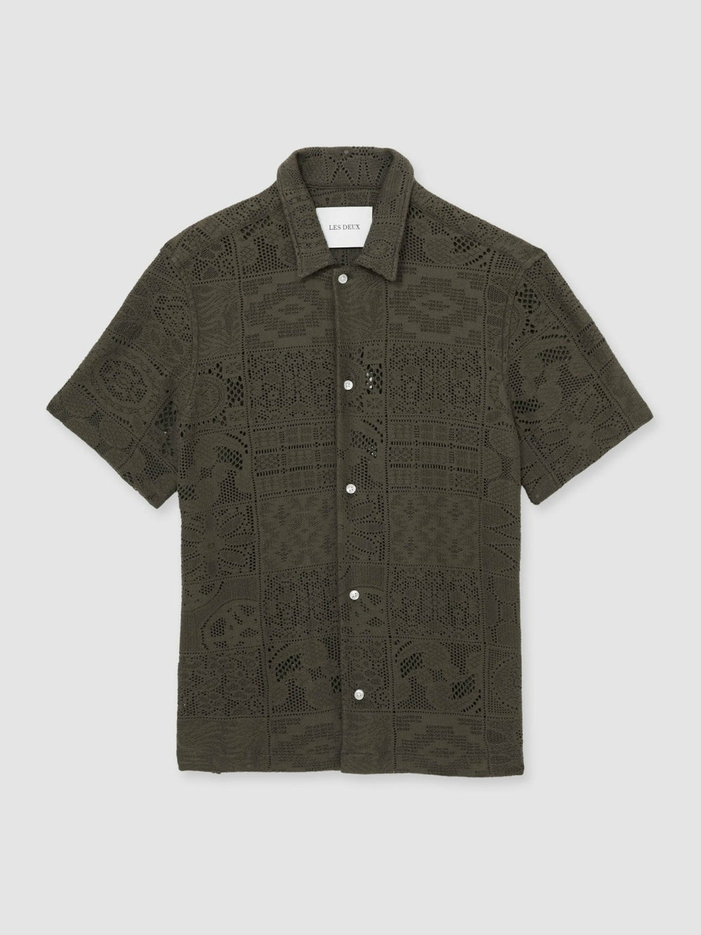 Reiss | Les Deux Blend Lace Shirt in Olive Green