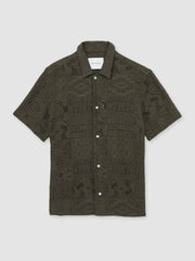 Reiss | Les Deux Blend Lace Shirt in Olive Green