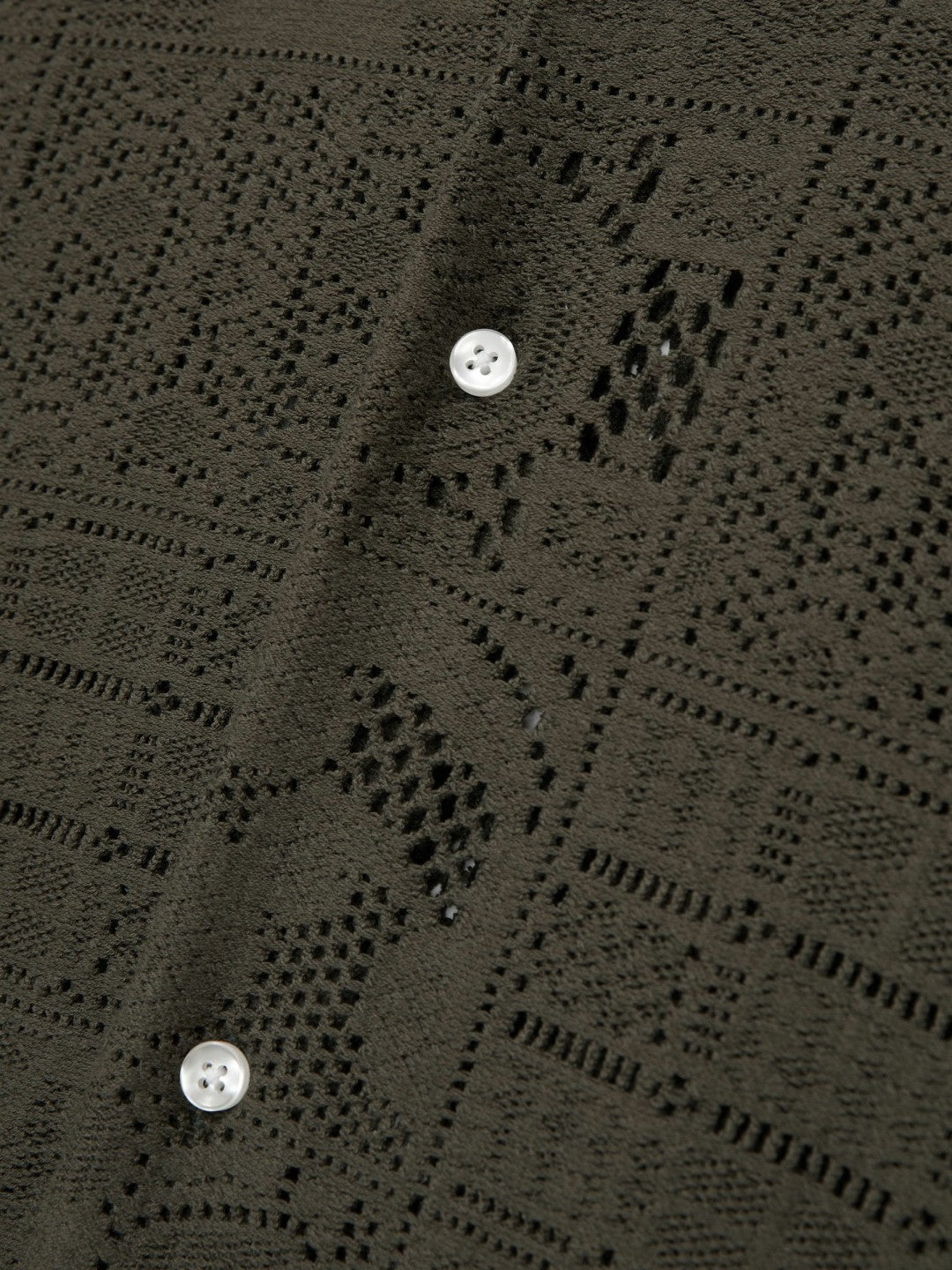 Reiss | Les Deux Blend Lace Shirt in Olive Green