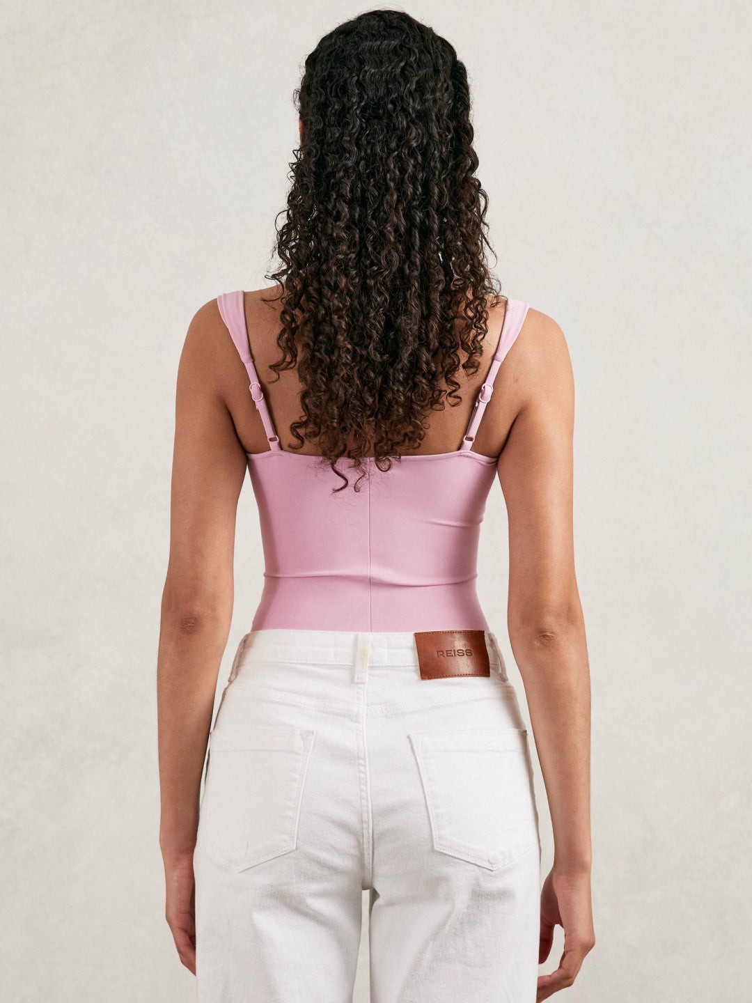 Reiss | Good American Scuba Sweetheart Bodysuit in Light Pink