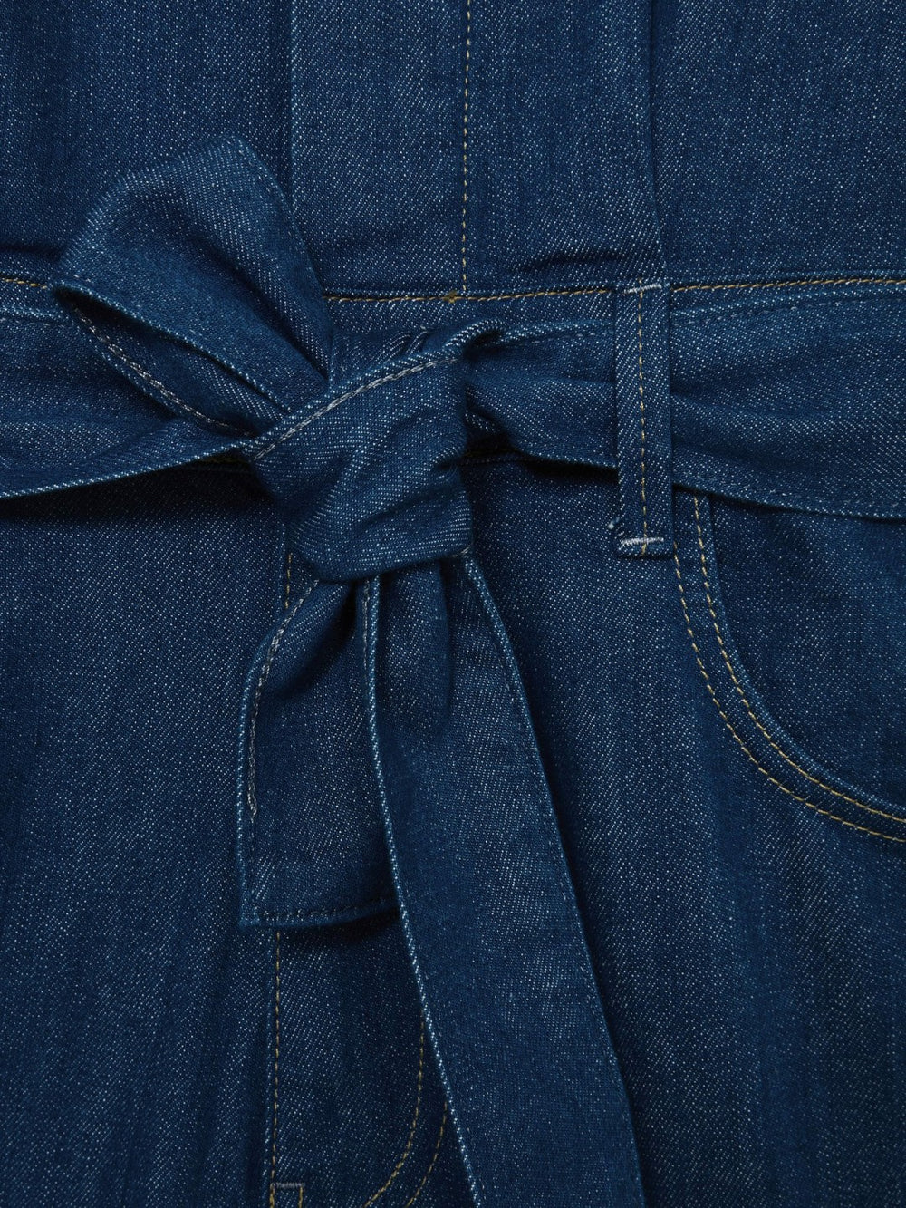 Reiss | Paige Maraya Blue Wide Leg Belted Denim Jumpsuit in Maraya Blue