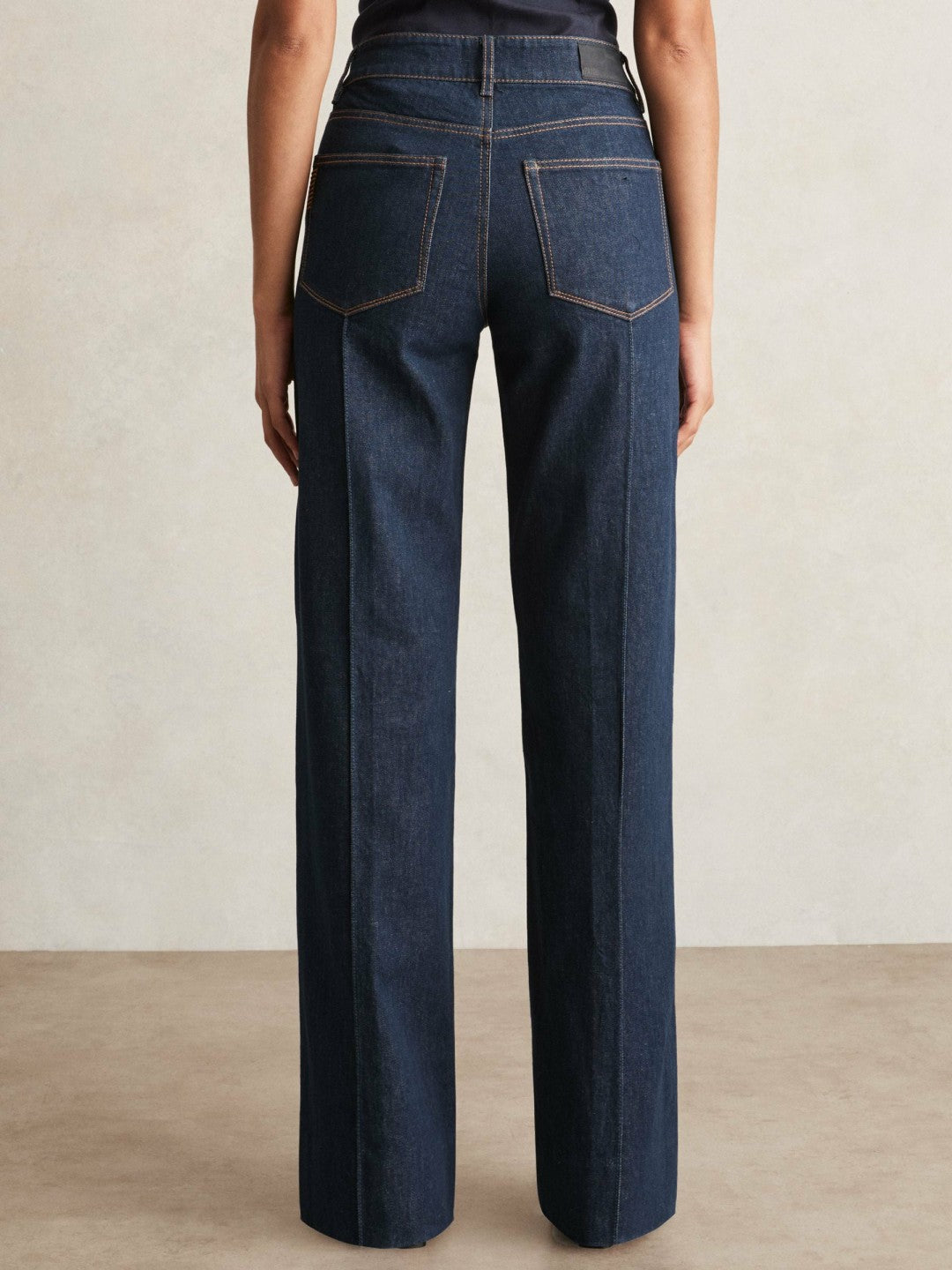 Reiss | Paige Wide Leg Pintuck Jeans in Anais Blue