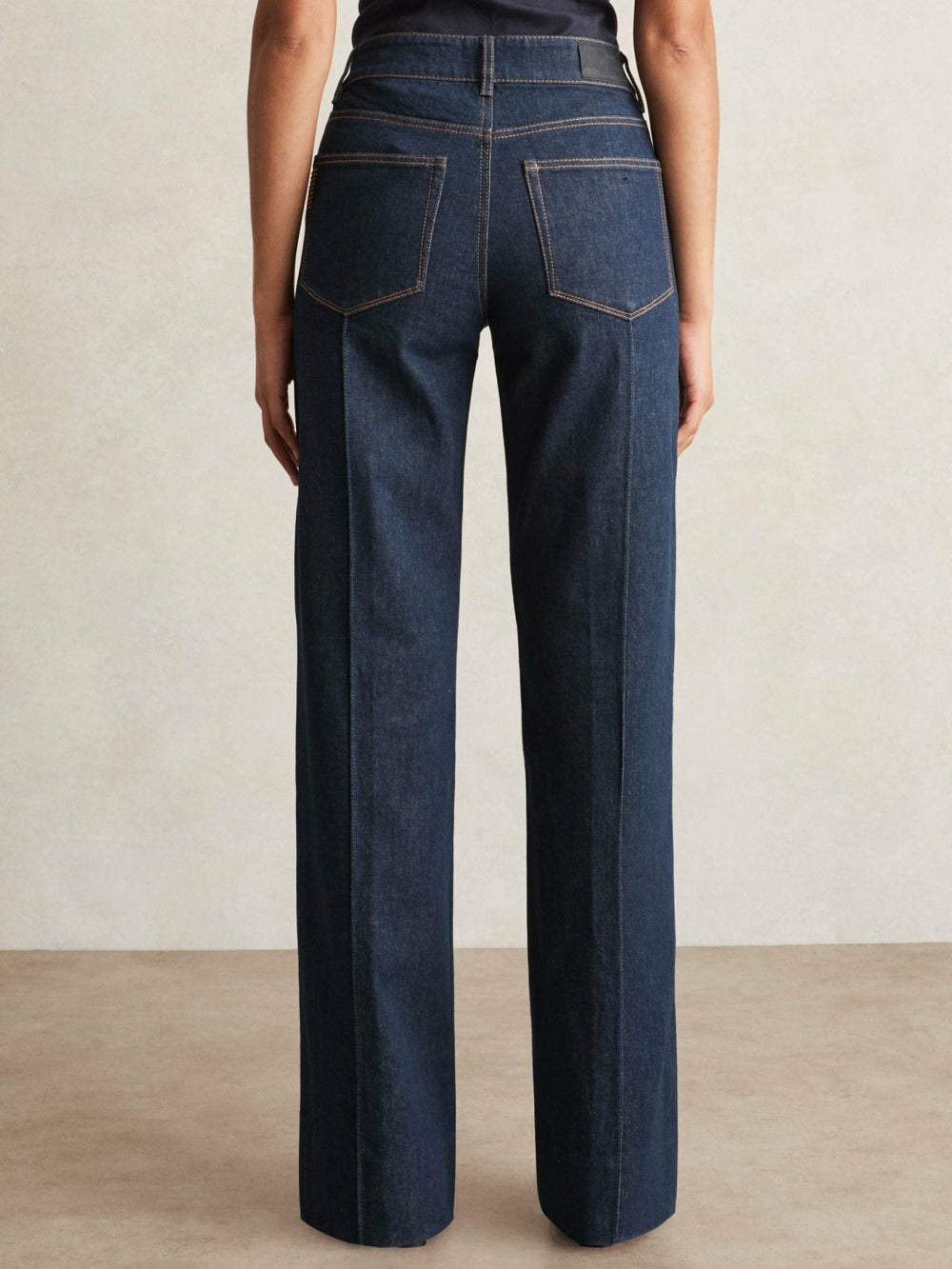 Reiss | Paige Wide Leg Pintuck Jeans in Anais Blue