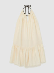 Reiss | Halterneck Beach Cover-Up Swing Dress in Cream