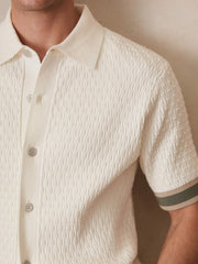 Reiss | | Ché Textured Cuff-Trim Shirt in White