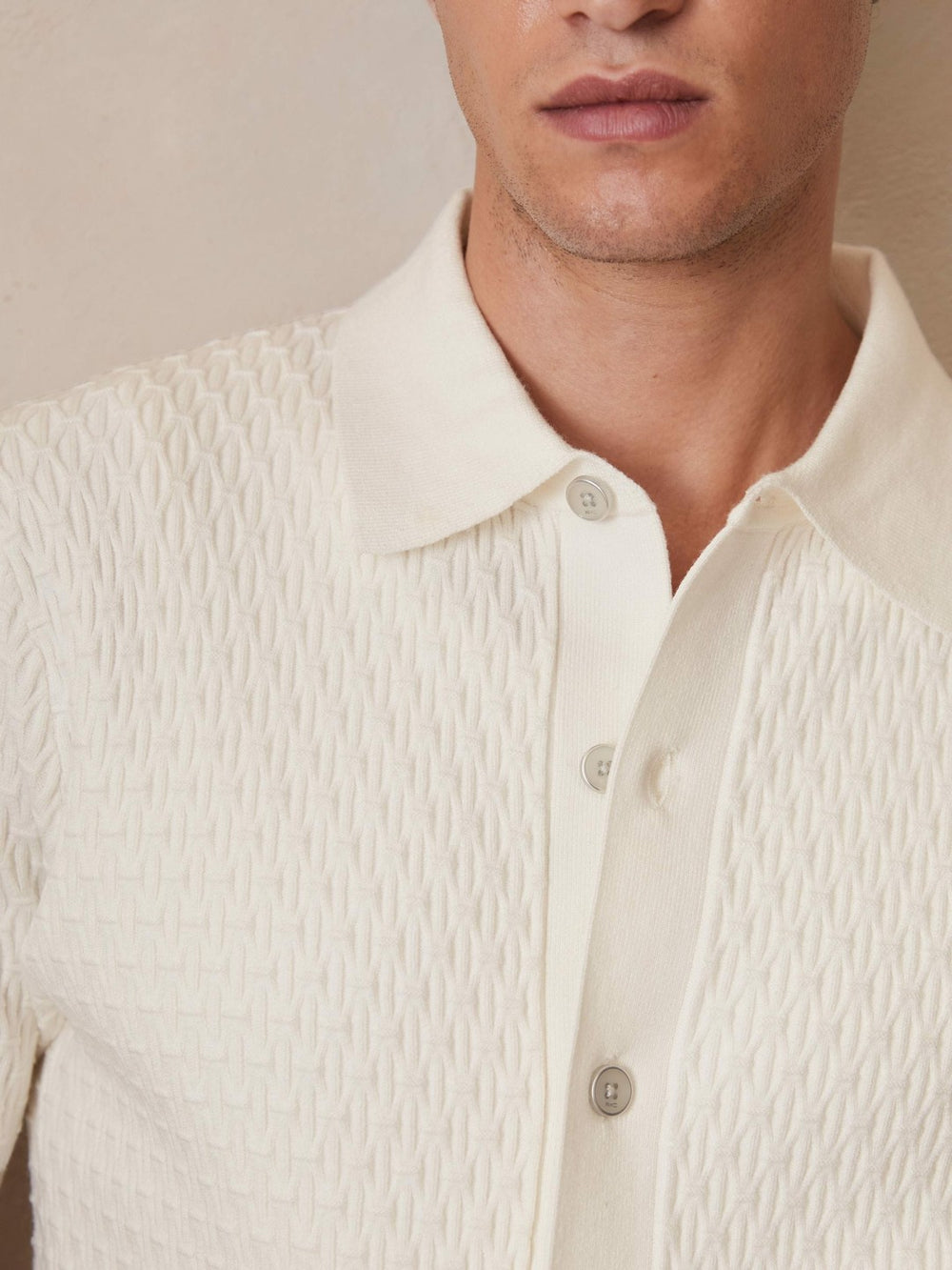 Reiss | | Ché Textured Cuff-Trim Shirt in White