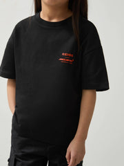 Reiss | 3-9 yrs Unisex Fit Oversized McLaren F1 Team Tyre T-Shirt in Black