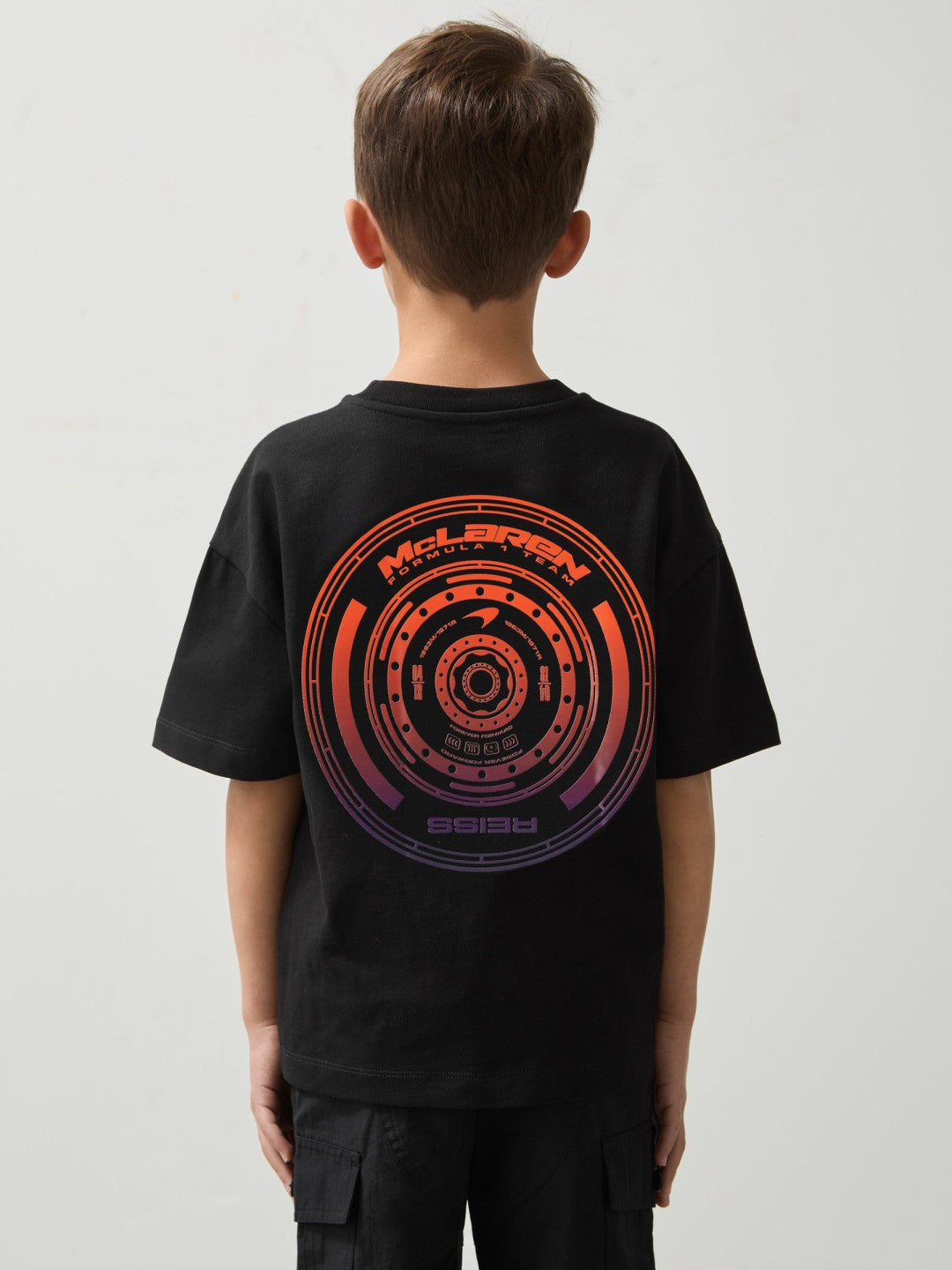 Reiss | 3-9 yrs Unisex Fit Oversized McLaren F1 Team Tyre T-Shirt in Black