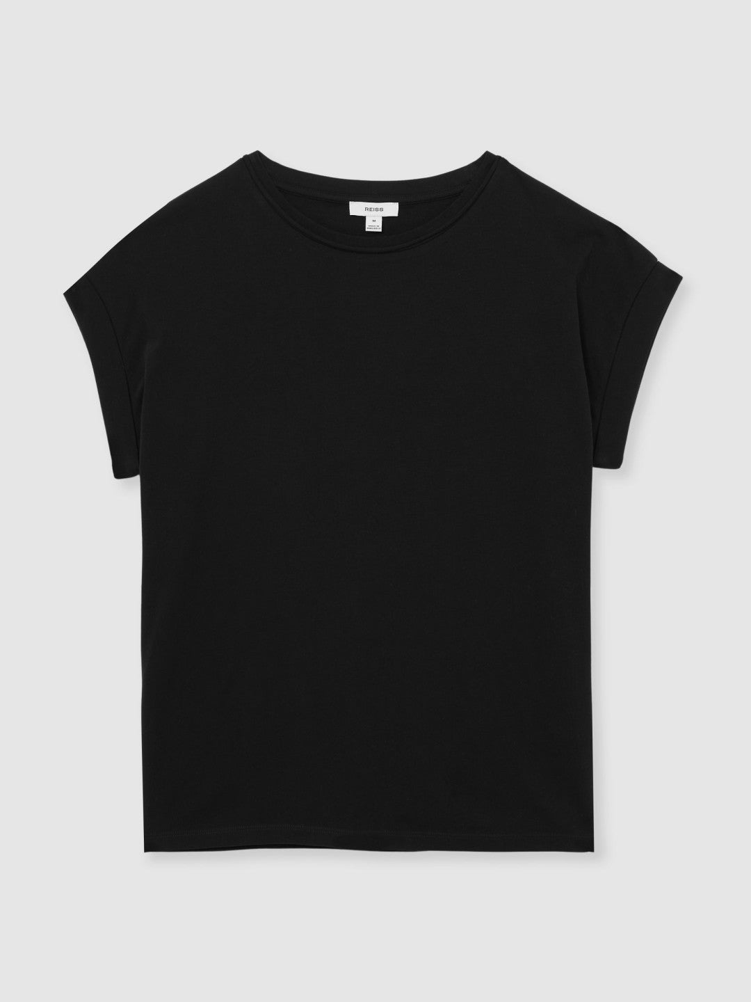 Reiss | Brushed-Cotton Crew-Neck T-Shirt in Black