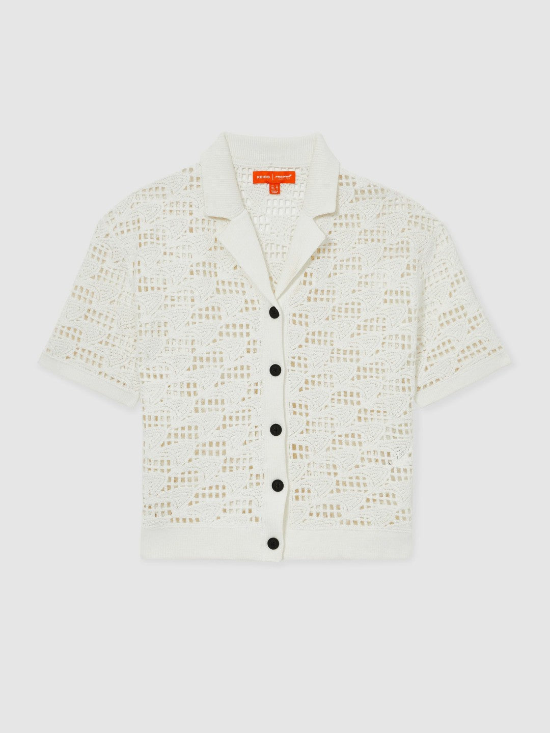 Reiss | McLaren F1 Team Speedmark Crochet Shirt in White