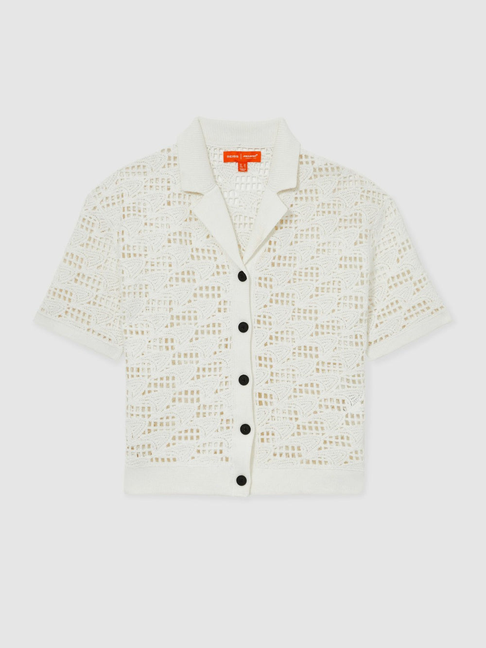 Reiss | McLaren F1 Team Speedmark Crochet Shirt in White