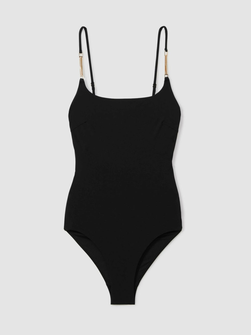 Reiss | Hardware-Strap Cut-Out Swimsuit in Black