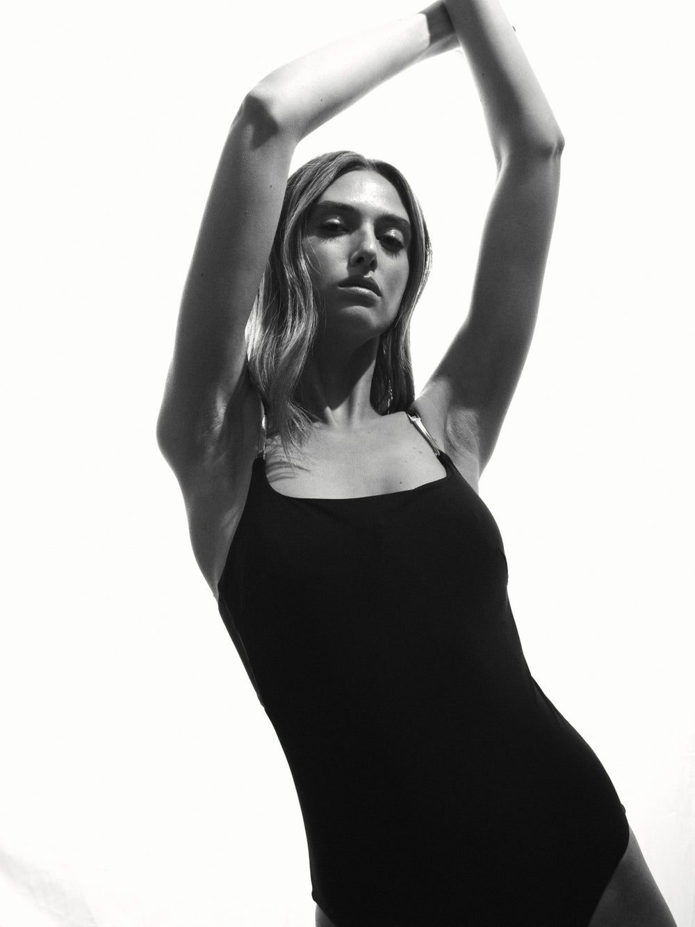 Reiss | Hardware-Strap Cut-Out Swimsuit in Black