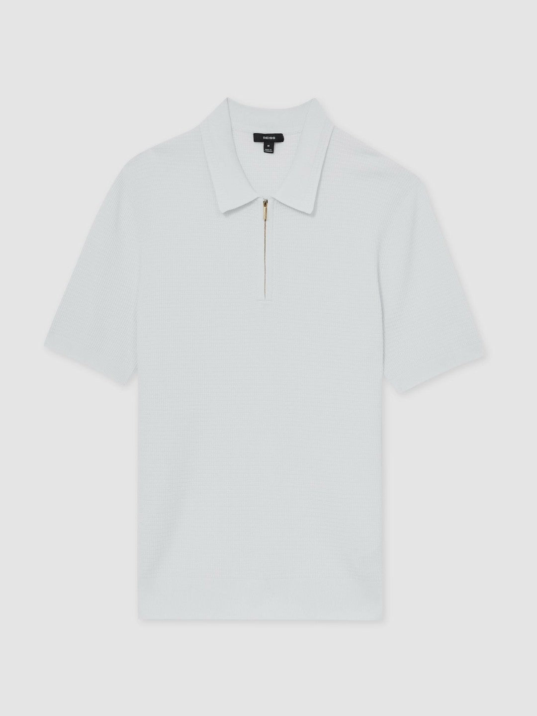 Reiss | Textured Half-Zip Polo Shirt in White