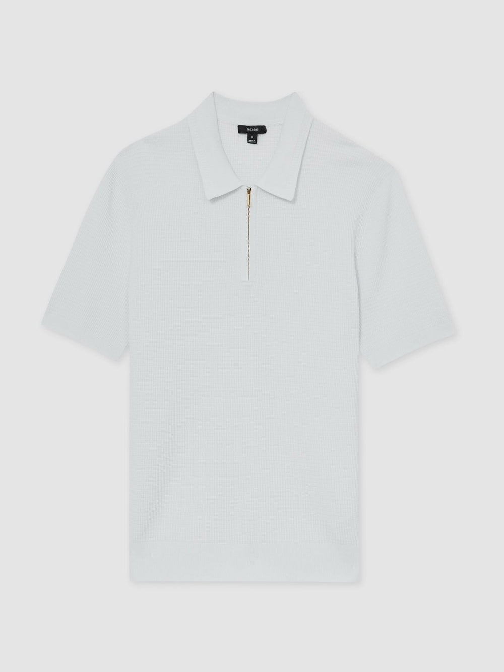Reiss | Textured Half-Zip Polo Shirt in White