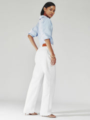 Reiss | Petite Straight Leg Turn Up Jeans in White