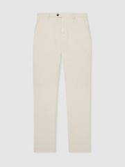Reiss | Cotton-Piqué Slim-Fit Chinos in Off White