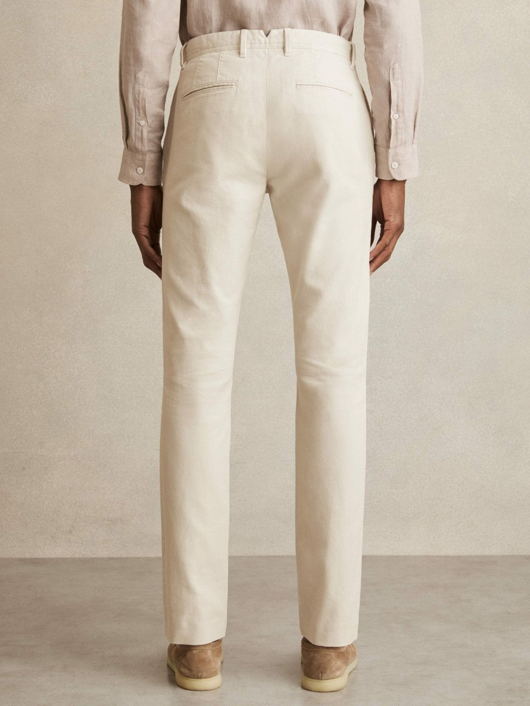 Reiss | Cotton-Piqué Slim-Fit Chinos in Off White