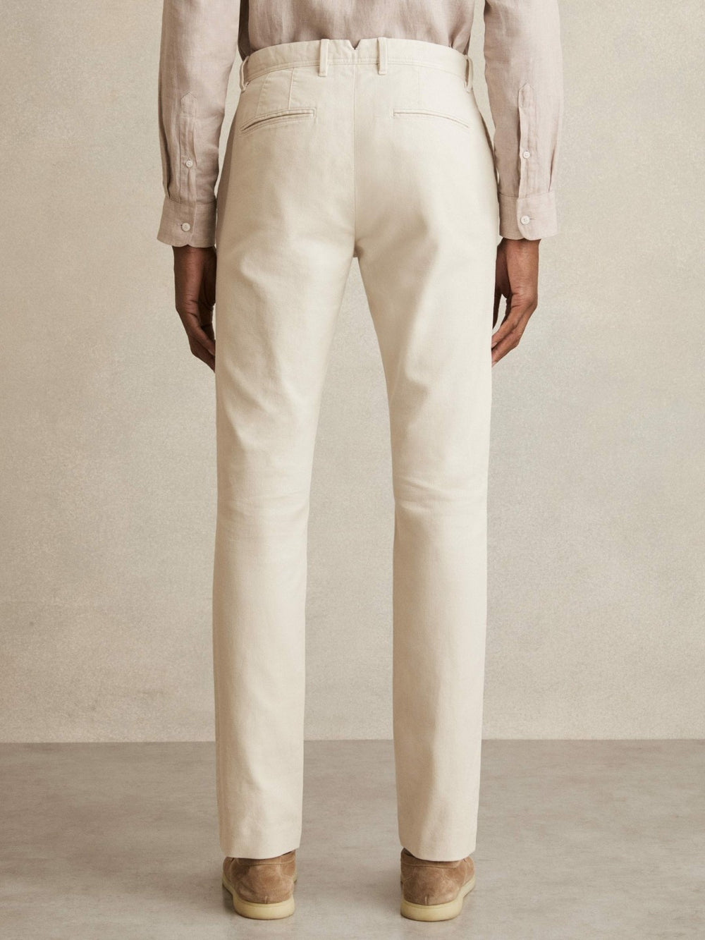 Reiss | Cotton-Piqué Slim-Fit Chinos in Off White
