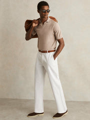 Reiss | Cotton-Linen Relaxed-Fit Trousers in White