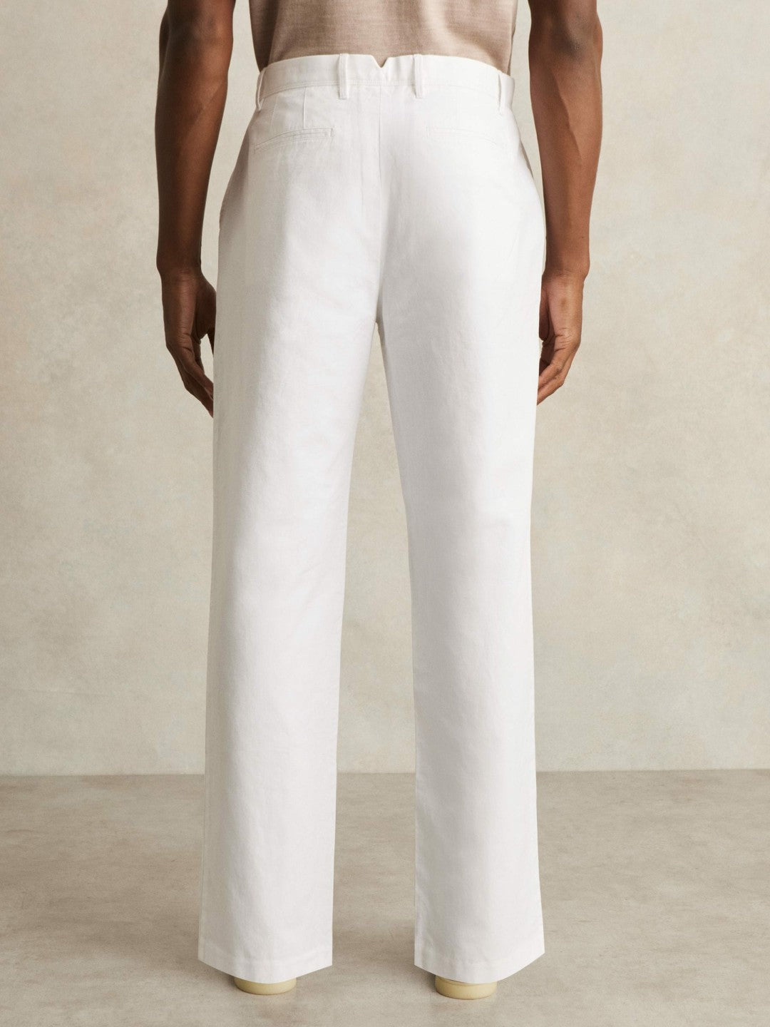 Reiss | Cotton-Linen Relaxed-Fit Trousers in White