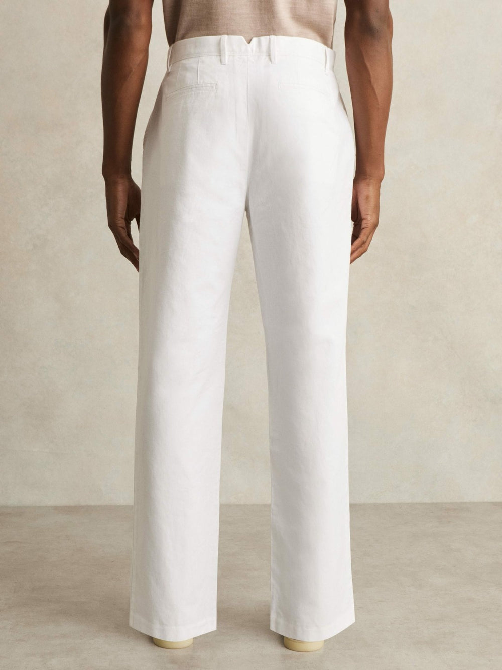 Reiss | Cotton-Linen Relaxed-Fit Trousers in White