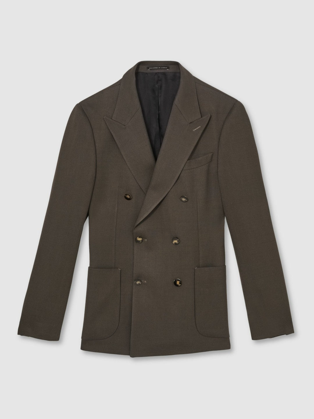 Reiss | Slim Fit Double Breasted Suit Blazer in Dark Green