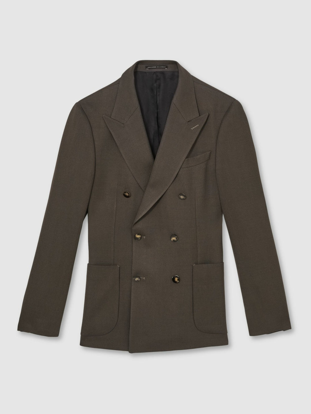 Reiss | Slim Fit Double Breasted Suit Blazer in Dark Green