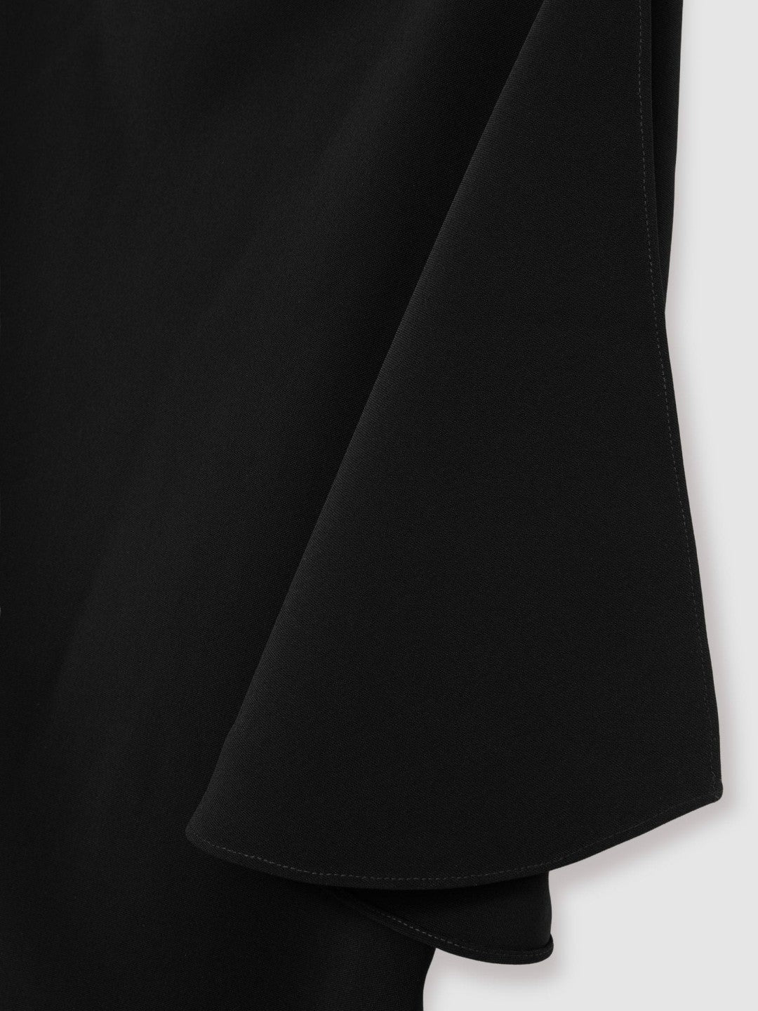 Reiss | Draped-Front High-Neck Midi Dress in Black