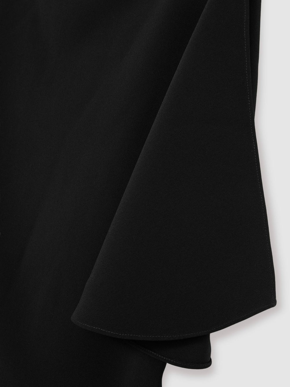 Reiss | Draped-Front High-Neck Midi Dress in Black