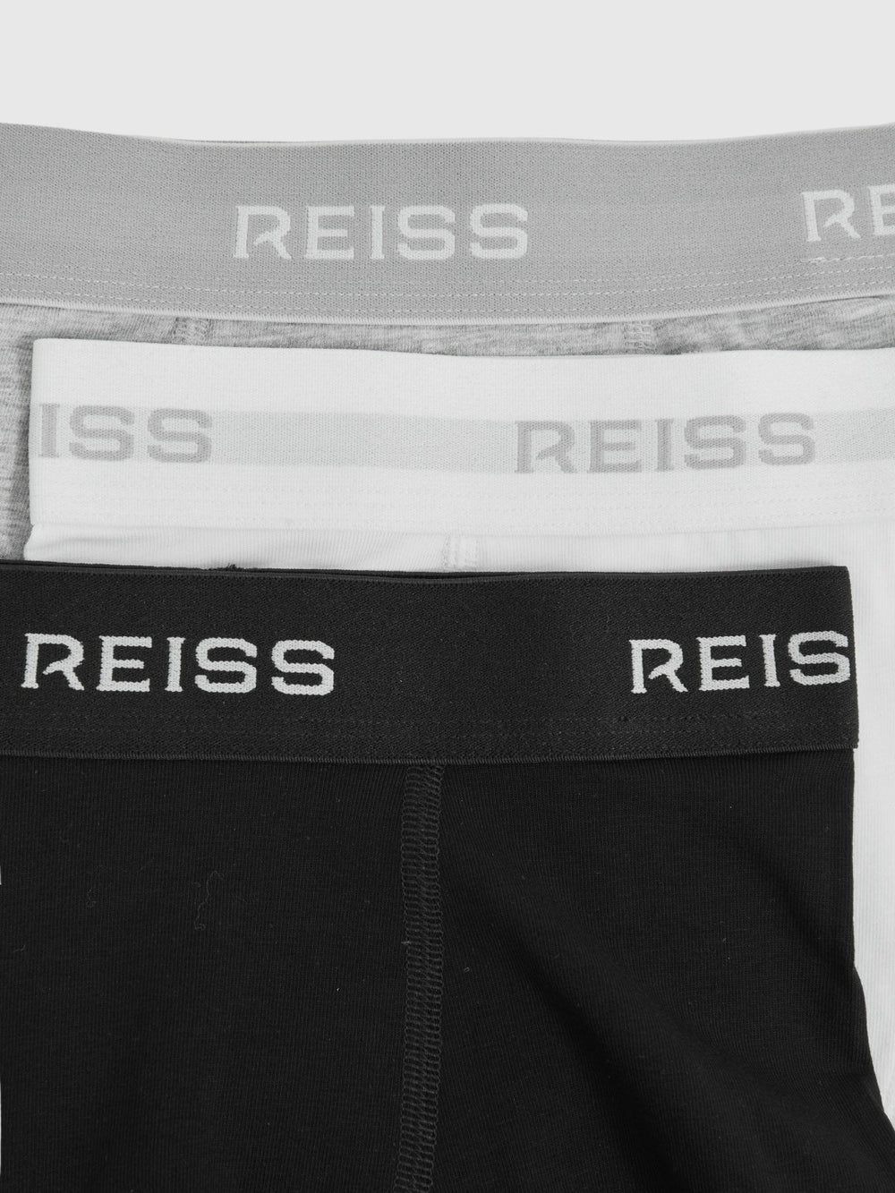 Reiss | Stretch-Cotton Boxers 3 Pack in White/Grey/Black